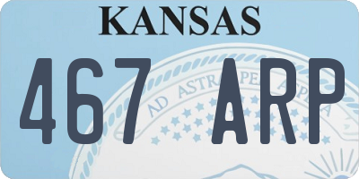KS license plate 467ARP