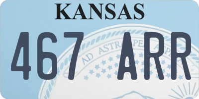 KS license plate 467ARR