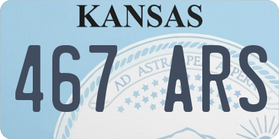 KS license plate 467ARS