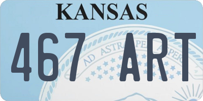 KS license plate 467ART