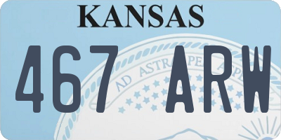 KS license plate 467ARW