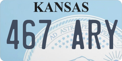KS license plate 467ARY