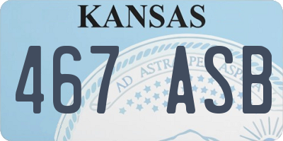 KS license plate 467ASB