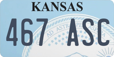 KS license plate 467ASC