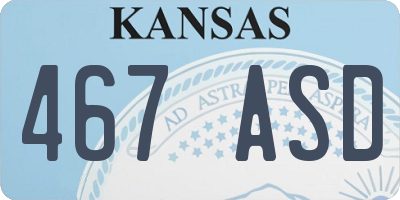 KS license plate 467ASD