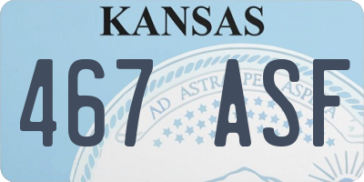 KS license plate 467ASF