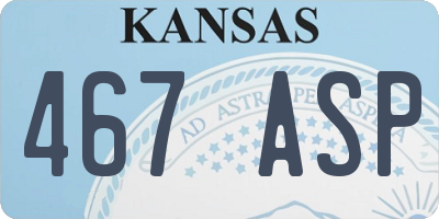 KS license plate 467ASP