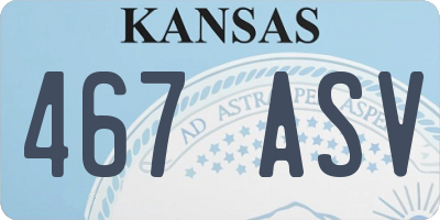 KS license plate 467ASV