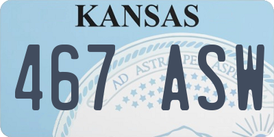 KS license plate 467ASW