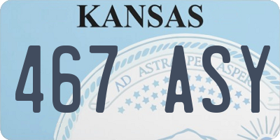 KS license plate 467ASY