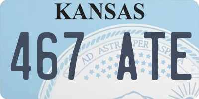 KS license plate 467ATE