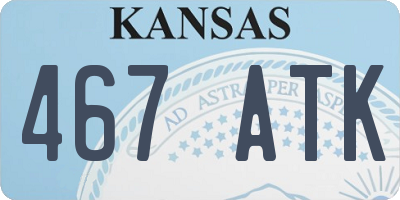 KS license plate 467ATK