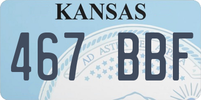KS license plate 467BBF