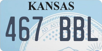 KS license plate 467BBL