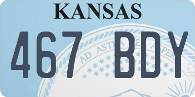 KS license plate 467BDY