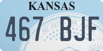KS license plate 467BJF