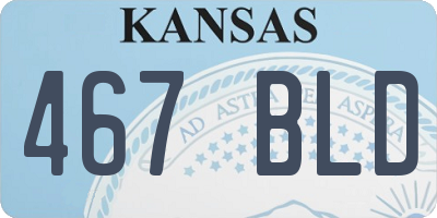 KS license plate 467BLD