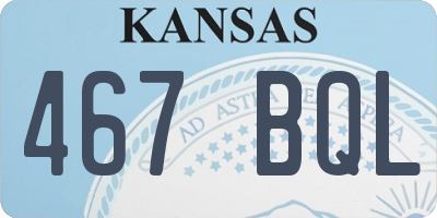 KS license plate 467BQL