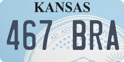 KS license plate 467BRA