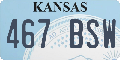 KS license plate 467BSW