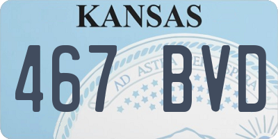 KS license plate 467BVD