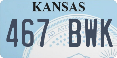 KS license plate 467BWK