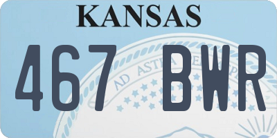 KS license plate 467BWR