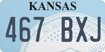 KS license plate 467BXJ
