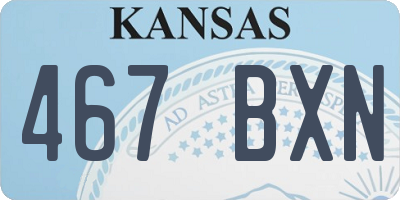KS license plate 467BXN