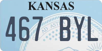 KS license plate 467BYL