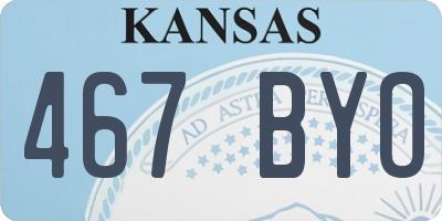 KS license plate 467BYO
