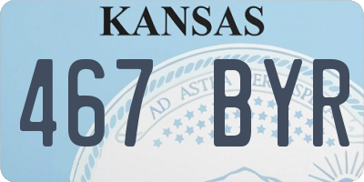 KS license plate 467BYR