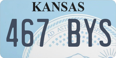 KS license plate 467BYS