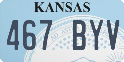 KS license plate 467BYV
