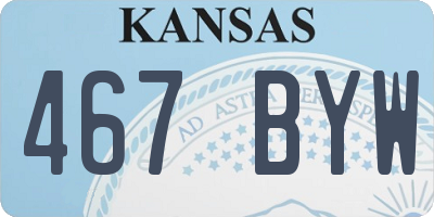KS license plate 467BYW