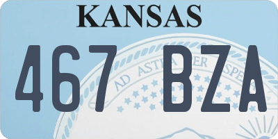 KS license plate 467BZA