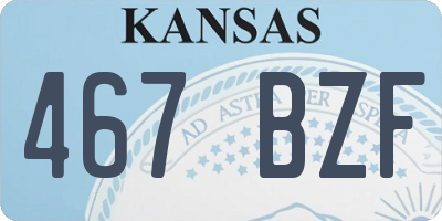 KS license plate 467BZF