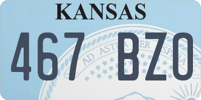 KS license plate 467BZO