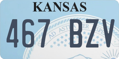 KS license plate 467BZV