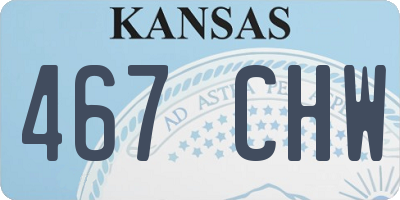 KS license plate 467CHW