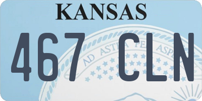 KS license plate 467CLN