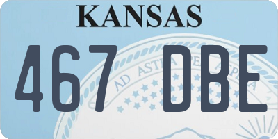 KS license plate 467DBE