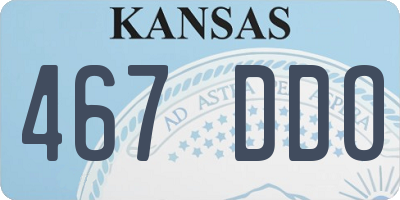 KS license plate 467DDO