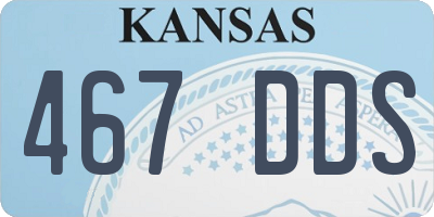 KS license plate 467DDS