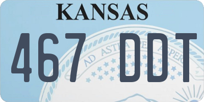 KS license plate 467DDT