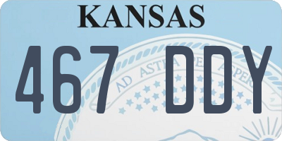 KS license plate 467DDY