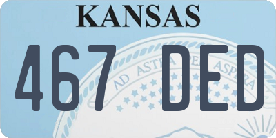 KS license plate 467DED