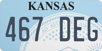 KS license plate 467DEG
