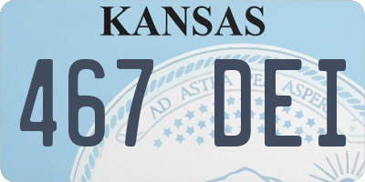 KS license plate 467DEI