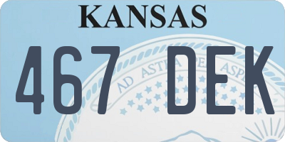 KS license plate 467DEK